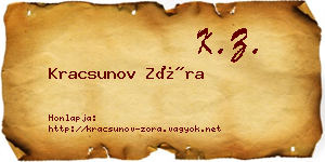 Kracsunov Zóra névjegykártya